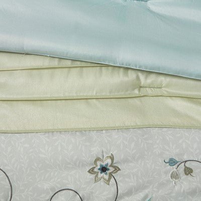 Madison Park Serene Embroidered 7 Piece Comforter Set in Aqua, Cal King MP10-4192