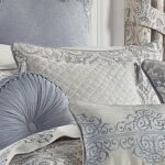 Aidan 18" Square Decorative Throw Pillow in Silver by J.Queen New York