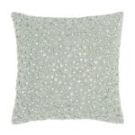 Beaded 14" Square Decorative Throw Pillow Spa | Satin by J.Queen New York
