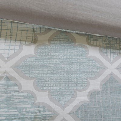 Madison Park Cadence 9 Piece Cotton Sateen Comforter Set in Aqua, King MP10-5090