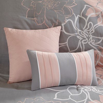Madison Park Lola Comforter Set in Grey / Blush, King MP10-5671