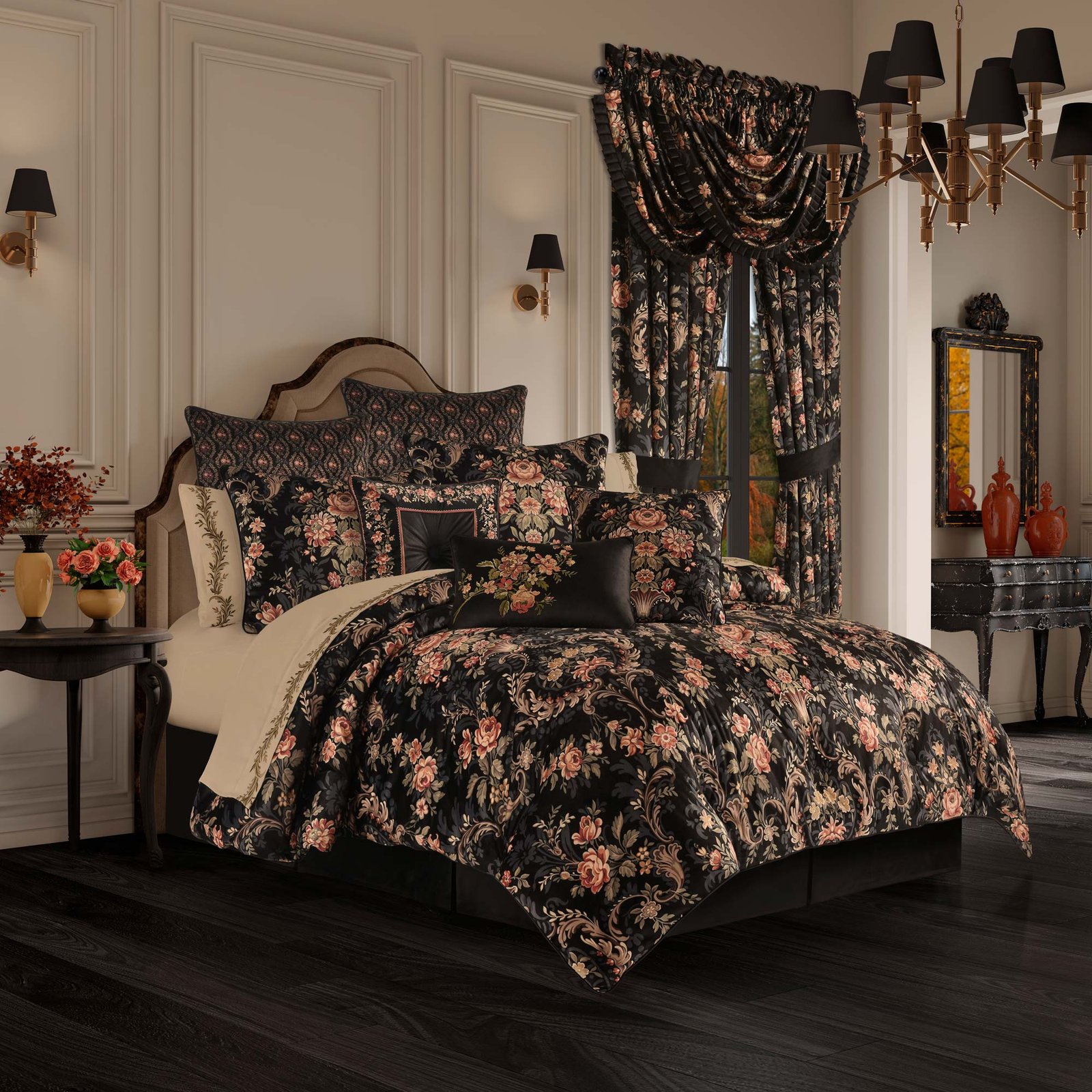 chanticleer-queen-4-piece-comforter-set-black