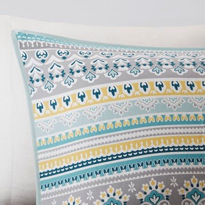 Madison Park Mercia 7 Piece Reversible Cotton Sateen Comforter Set in Teal, King MP10-4888
