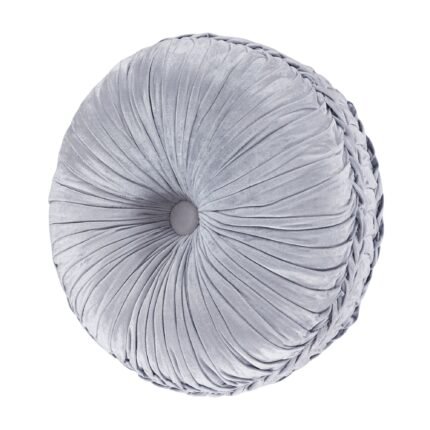 Iceland Tufted Round Decorative Throw Pillow in Powder Blue by J.Queen New York