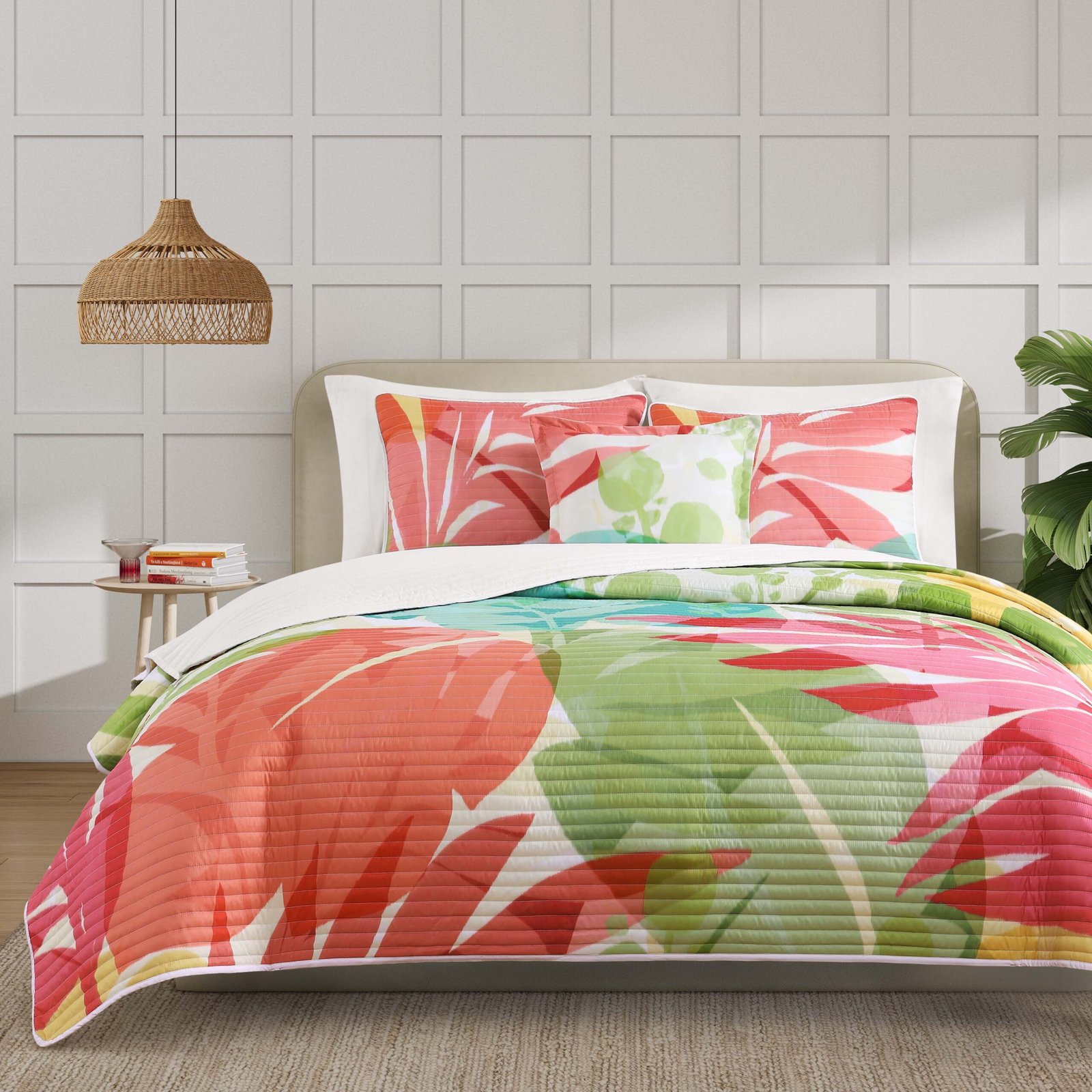 TikiFuchsia3PieceQuiltSet-1