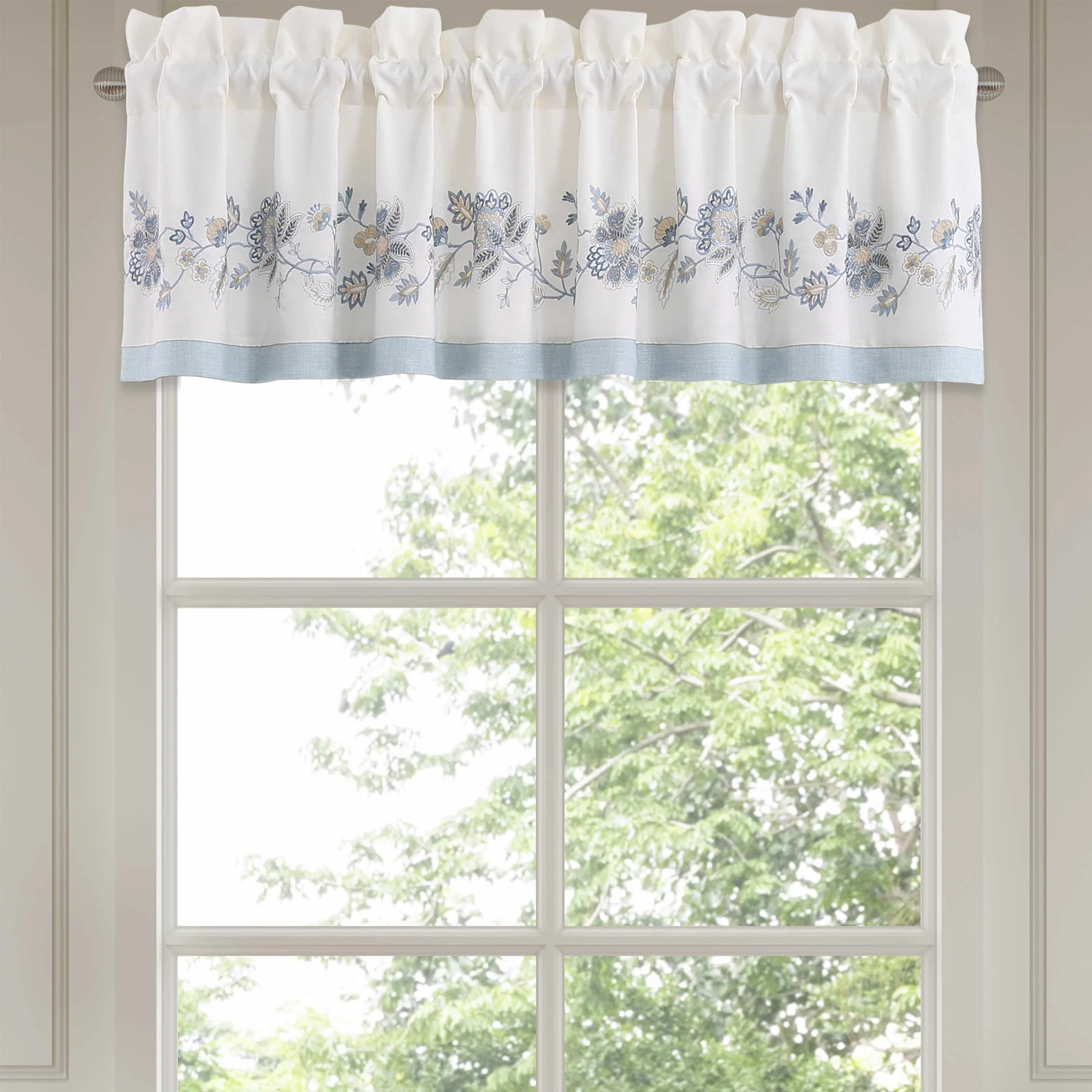 GardenBloomChambrayStraightWindowValance
