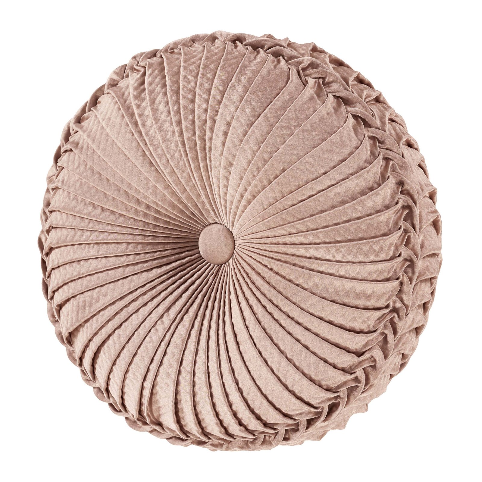 RosewaterBlushTuftedRoundDecorativeThrowPillow15x15